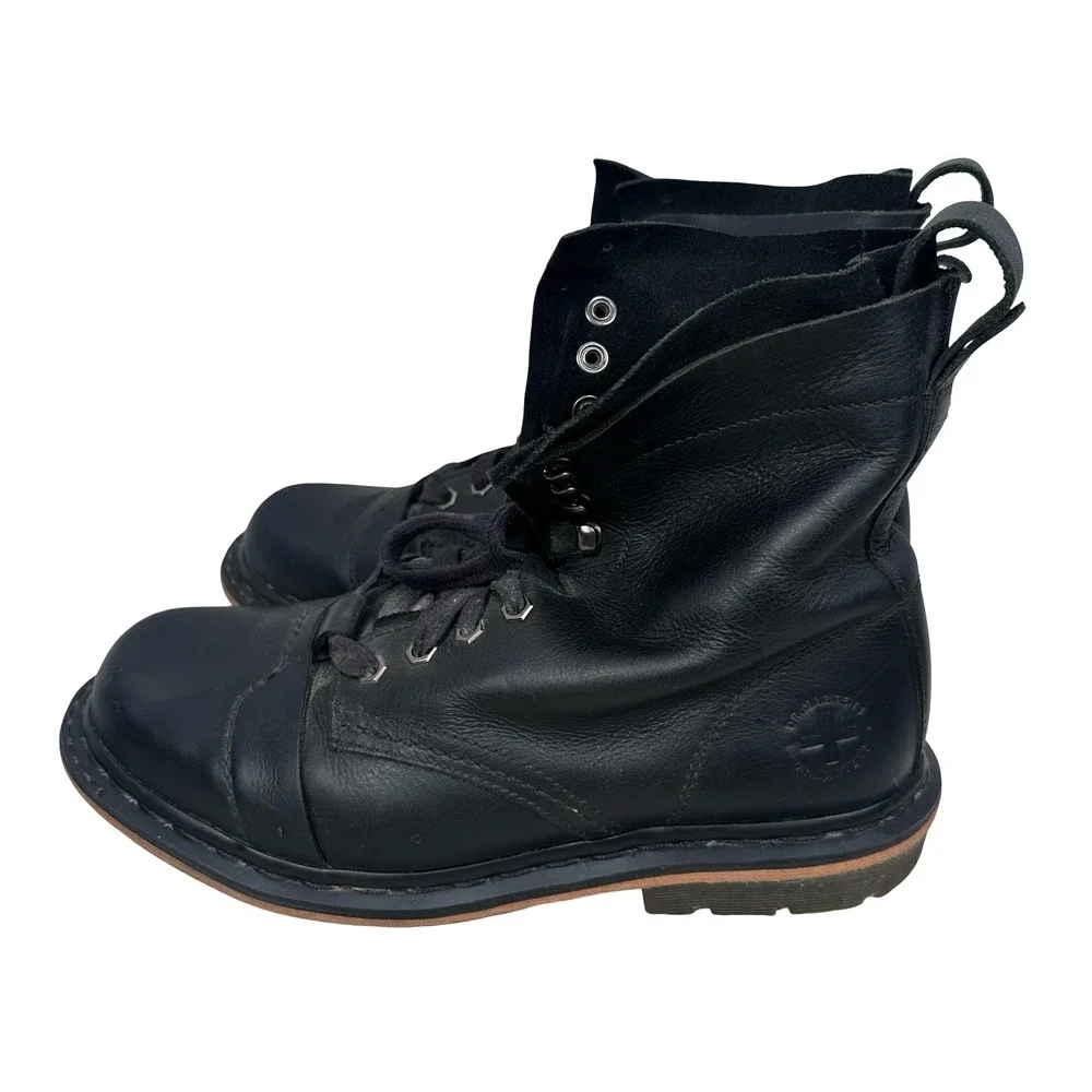 Dr. Martens Pier AW004 Black Leather Combat Boots Mens 9 Womens 10 EU 42